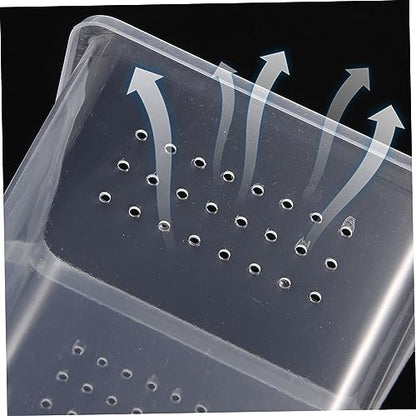 MERRYHAPY Box Clear Reptile Feeding Box Transparent Breeder Enclosure for Snails and Safe Easy to High Visibility Pet Habitat Container for Reptile Care and Observation