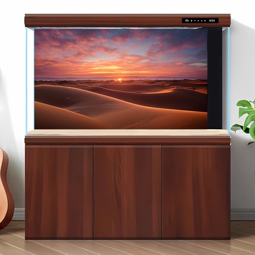 Desert Reptile Tank Background Majestic Sunset Desert Landscape Terrarium Background Desert Sand Dune Reptile Habitat Background Sunrise Deep Desert Aquarium Background Fish Tank Background 48x20in - size: 48(W)x20(H)inches/ 120(W)*50cm(H)