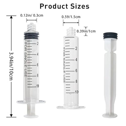20 Pack 10 ml Syringe for Liquid Without Needle,Luer Lock Syringes with Cap, Individually Wrapped,Measurement for Scientific Labs,Measuring Liquids,Pet Feeding,Oil or Glue Applicator (B 20 Pack 10ml) Luer Lock - size: B 20 Pack 10ml
