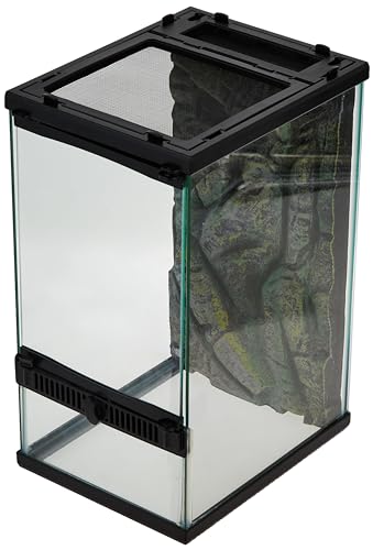 Zilla Front Opening Terrarium - 8" x 10" x 15",Black