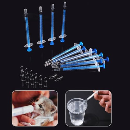 20 Pack 1ml Syringe with Cap for Liquid, 1cc Plastic Small Syringes with Cover for Pets Oral, Scientific Labs, Refilling, Oil or Glue Applicator, Measuring or Transfering Tiny Amount of Liquids, Non-Sterile, No Needle - size: 1ml Syringes with Cap-20pcs