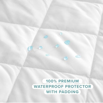 Bare Home Waterproof Quilted Mattress Protector - Cooling Mattress Pad - Protects Against Spills - Easily Washable - Elastic Fitted Mattress Cover - Stretch-to-Fit up to 15 Inches Deep (Full XL) - color: White, size: Full XL (Mattress Pad)