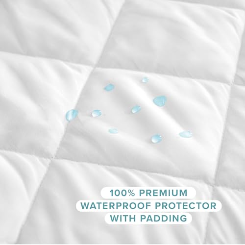 Bare Home Waterproof Quilted Mattress Protector (Queen) - Cooling Mattress Pad - Protects Against Spills - Easily Washable - Elastic Fitted Mattress Cover - Stretch-to-Fit up to 15 Inches Deep (Queen) - color: White, size: Queen (Mattress Pad)