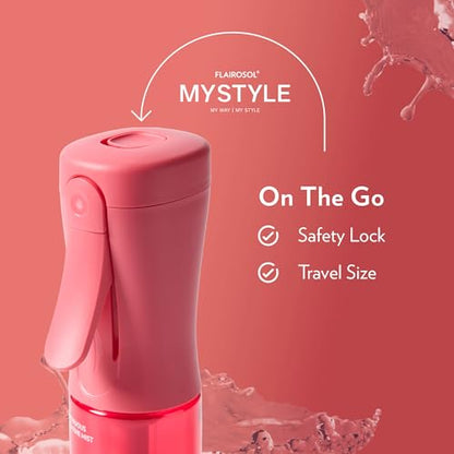 FLAIROSOL MyStyle, Spray Bottle for Hair - Small Travel Spray Bottle, Ultra Fine Continuous Water Mist for Face, Hairstyling, Salon, Cleaning, Beauty, Toners, Hydration & Makeup, 3.04oz / 90ml, Pink - color: Pink, style: 1 Pack