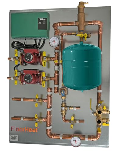 Hydronic Radiant Heat Control Panel - 2 Zone | Pre-Assembled Heating Distribution System for Underfloor, Home & Space Heating | High-Efficiency & Easy Install - size: 2 Zone - For use with/without Glycol