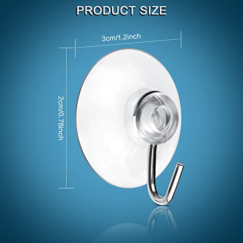 Mudder 50 Pcs Suction Cup Hooks Wall Clear Suction Cups with Metal Hooks Window Hangers for Glass Wall Towel Hangers Supplies Bathroom Glass Kitchen Decorations,3 lbs (30 mm) - size: 30 mm
