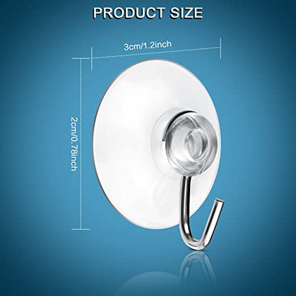 Mudder 50 Pcs Suction Cup Hooks Wall Clear Suction Cups with Metal Hooks Window Hangers for Glass Wall Towel Hangers Supplies Bathroom Glass Kitchen Decorations,3 lbs (30 mm) - size: 30 mm