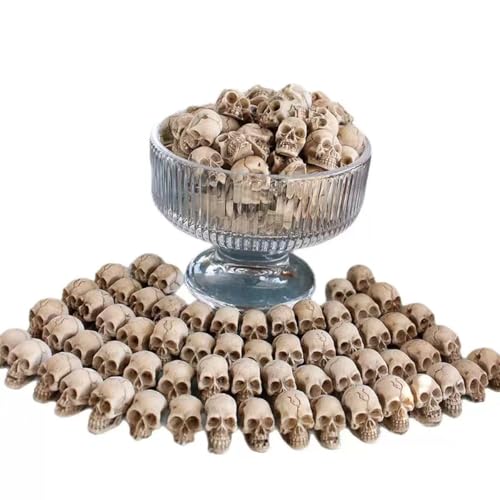 20PCS Miniature Resin Skull Figurines, Miniature Halloween Skeleton Heads, for Potted Plants, Aquariums, Desktop Decor DIY，for Decorative Yard Art for Outdoor Garden