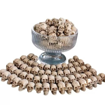 20PCS Miniature Resin Skull Figurines, Miniature Halloween Skeleton Heads, for Potted Plants, Aquariums, Desktop Decor DIY，for Decorative Yard Art for Outdoor Garden