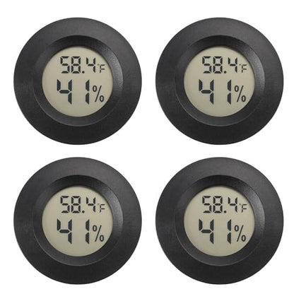 Mini Hygrometer Digital Thermometer Humidity Meter Hygrometer Thermometers Indoor/Outdoor Humidity Monitor Reptile Thermometer for Greenhouse Garden Cellar Fahrenheit(℉)/ Celsius(℃) 4 Pack