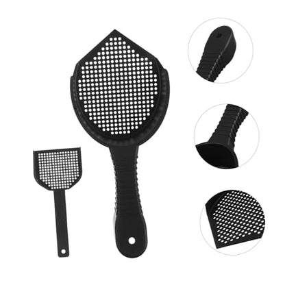 Kisangel 2Pcs Cat Litter Scoop Set with Ergonomic Grip Durable Plastic for Easy Sifting of Cat Waste and Reptile Comfortable Cleaning Tool for Litter Box Maintenance