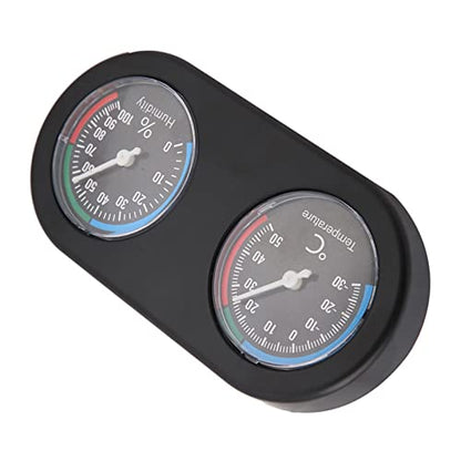 Mini Analog Thermometer Hygrometer, Round Temperature Humidity Monitor for Reptile Tank Terrarium Incubator, Fahrenheit Celsius