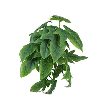 2PCS Artificial Water Plant Simulation Vine Lifelike Plastic Sweet Potato Leaves Decoration with Suction Cup for Fish