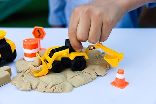 CAT Construction Toys, Dig N' Build Dirt Playset with 10 Oz of Compound, 2 Little Machine Vehicles, Ages 3+ - style: Dirt