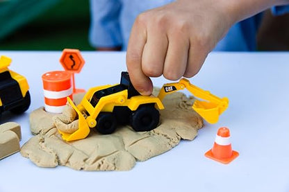 CAT Construction Toys, Dig N' Build Dirt Playset with 10 Oz of Compound, 2 Little Machine Vehicles, Ages 3+ - style: Dirt