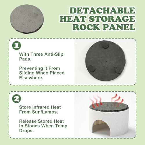 Basking Platform for Bearded Dragons, Bearded Dragon Hideout, Reptile Rock Basking Platform for Crested Gecko Leopard Gecko Turtle Lizard (White)