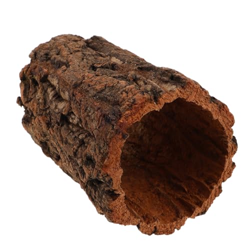 DECHOUS Natural Cork Round Reptile Hideaway - 7. 87x4. 7 Inch Terrarium Decor Tree Bark Reptile Hide Cave for Leopard Gecko Crested Gecko and Amphibians