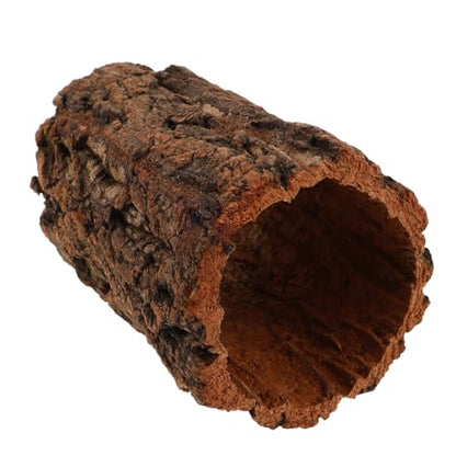 DECHOUS Natural Cork Round Reptile Hideaway - 7. 87x4. 7 Inch Terrarium Decor Tree Bark Reptile Hide Cave for Leopard Gecko Crested Gecko and Amphibians