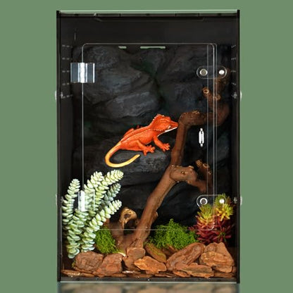Reptile Tank 12x12x18 Terrarium – PVC Reptile Enclosure for Gecko, Snake, and Lizard – Compact Tree-Dwelling Terrarium for Small Pets - size: 12"12"18"