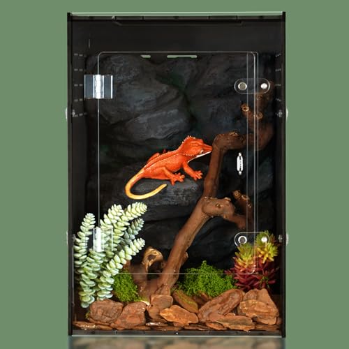 Reptile Tank 12x12x18 Terrarium – PVC Reptile Enclosure for Gecko, Snake, and Lizard – Compact Tree-Dwelling Terrarium for Small Pets - size: 12"12"18"