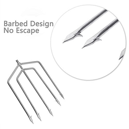 Cyfie 5/7 Prong Fishing Harpoon, Stainless Steel Gig Gaff Hook with 8mm Screw, Harpoon Hook for Hunting Fish Flounder Frog Gig in Pond River Lake, Capable for Fishing Gaff Gig Pole - color: 5 Prong with 8mm screw