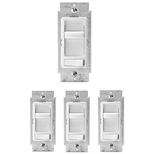 Leviton SureSlide Dimmer Switch for Dimmable LED, Halogen and Incandescent Bulbs, 6674-P0W, White (Pack of 12) - color: White, size: 12 pack