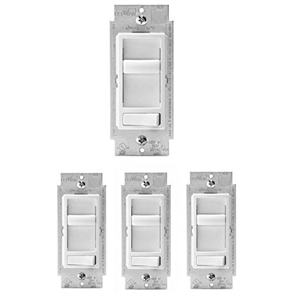 Leviton SureSlide Dimmer Switch for Dimmable LED, Halogen and Incandescent Bulbs, 6674-P0W, White (Pack of 12) - color: White, size: 12 pack