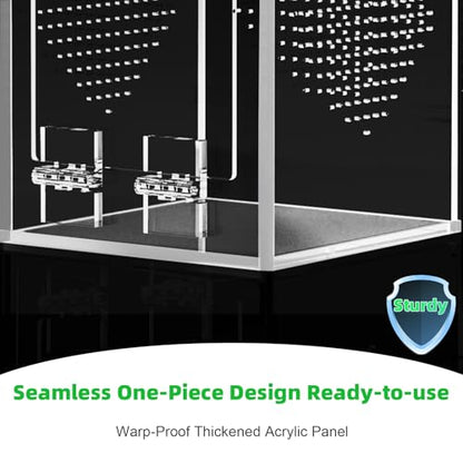 Cycodo Mini Jumping Spider Enclosure, Warp-Proof Acrylic Tarantula Terrarium, Front Opening Bug Habitat with Feeding Port for Praying Mantis, Snail, and Micro Reptile Habitat, 3" x 3" x 5" - size: 3"L * 3"W * 5"H