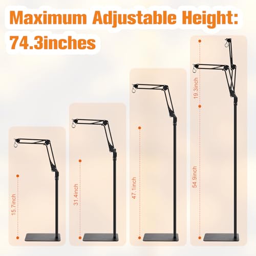 DXOPHIEX Dual Reptile Lamp Stand with 5.5inch Reptile Light Fixture