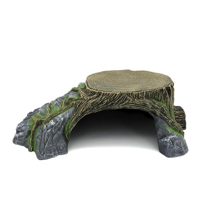 Extra Large Resin Reptile Hideouts Cave Habitat Decor for Reptiles, Amphibians, Fish Tanks and Gecko, Leopard