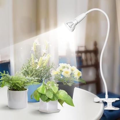 SANSI LED Grow Lights for Indoor Plants, 150W Full Spectrum Clip-on Gooseneck Grow Light with Ceramic Tech.,10W Power Plant Light with Optical Lens for High PPFD, Lifetime Free Bulbs Replacement White - size: 1 Head 1-Pack