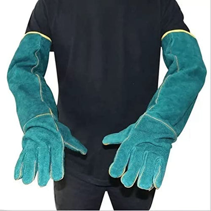 23 Inch Pet Bite Resistant Gloves, Extra Long Thickened Welding Gloves, PU Protective Gloves for Pet Training, Feeding, Welding, Weight Lifting and More