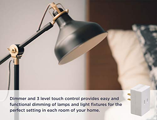 Westek Touch Lamp Control Dimmer Switch – Small Plug-In Device Converts Lights to Touch Lamp, 3 Way Switch – No Wiring, Easy to Install, Ideal for Floor, Bedside and Hard to Reach Lamps at Home, White, 6004B