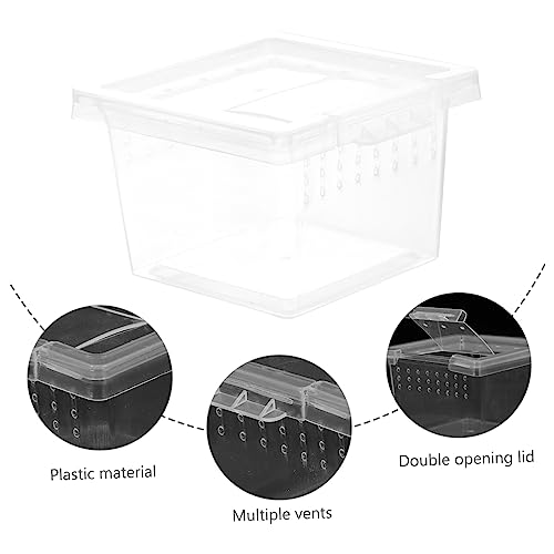 Transparent Reptile Breeding Box Durable Plastic Habitat with Ventilation for Lizards and Insects Pet Feeding Container for Comfortable Living Environment