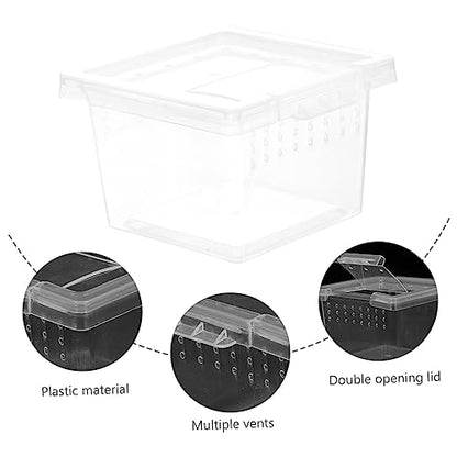 Transparent Reptile Breeding Box Durable Plastic Habitat with Ventilation for Lizards and Insects Pet Feeding Container for Comfortable Living Environment