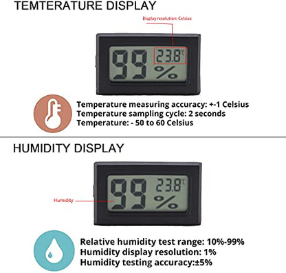 Mini Hygrometer Thermometer Digital Temperature Humidity Meter Built in Probe Aquarium Thermometer for Homes