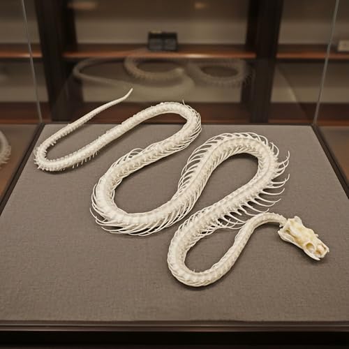 Taxidermy Real Animals Skull Decor - Model Animals Bones Specimen,Taxidermy Supplies for Science Education,Collection (Snake Skeleton) - style: Snake Skeleton