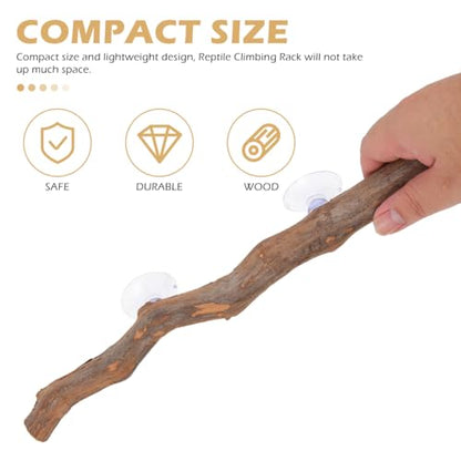 POPETPOP Wood Display Stand Reptile Accessory Grapewood Stand for Bearded Dragon Lizard Terrarium Wooden Climbing Toy with Smooth Round Edges 11.81 X 1.18 X 1.18 in