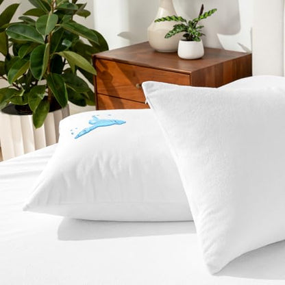 Bare Home Premium Pillow Protectors - King Size (2 Pack) - Premium 100% Waterproof & Breathable - Cooling - Vinyl Free Hypoallergenic - 10 Year Warranty (King Size, Pack of 2) - color: White, size: King