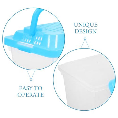 Plastic Turtle Fish Tank Pet Fish Tank Small Aquarium Plastic Aquarium Habitat Acrylic Reptile cage reptisoil terrariums Handheld Feeding Box Household - size: 13x9cm