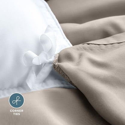 Bare Home Bedding Duvet Cover Extra Long Size - Premium 1800 Super Soft Collection - Lightweight, Cooling - Soft Breathable Bedding Duvet Cover (Twin/Twin XL, Khaki) - color: 11 - Khaki (No Comforter), size: Twin/Twin XL