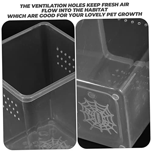 Toddmomy 3pcs Reptile Feeding Bins Spider Enclosures for Snails Small Turtles and Frogs Habitat Ventilation for Optimal
