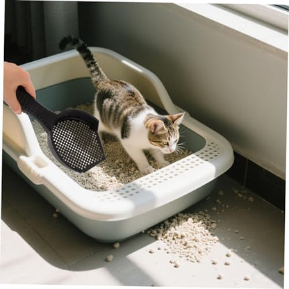 Toddmomy 2pcs Cat Litter Scoop Set Durable Plastic Poop Shovel with Ergonomic Handle for Easy Use for Litter Box and Reptile Terrarium Waste Cleanup