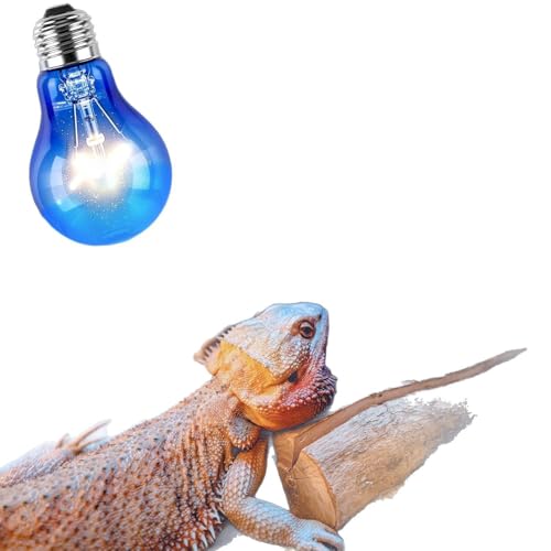 Sxminer 6 Pcs 100W Reptile Night Heat Lamp Bulbs - Infrared Ceramic Heat Emitter for Terrarium, No Light Disturbance A19 E26 Base 110V for Turtle, Lizard, Chickens Coop((Blue)