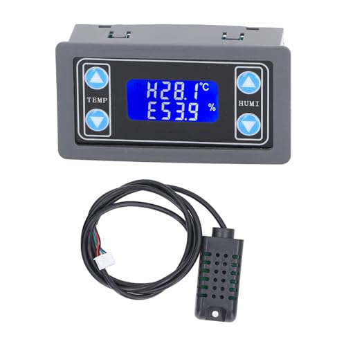 Temperature Humidity Controller Dual Relay Output Digital Thermostat Humidistat Control Module for Greenhouse Reptile Terrarium ABS Material