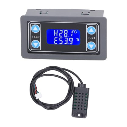 Temperature Humidity Controller Dual Relay Output Digital Thermostat Humidistat Control Module for Greenhouse Reptile Terrarium ABS Material
