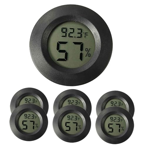 7pcs Mini Hygrometer Thermometer for Terrarium Accurate Humidity and Temperature Gauge for Reptiles and Indoor Use Digital Display for Easy Reading