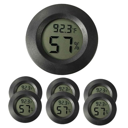 7pcs Mini Hygrometer Thermometer for Terrarium Accurate Humidity and Temperature Gauge for Reptiles and Indoor Use Digital Display for Easy Reading