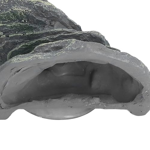 Basking Platform, Tortoise Dock Resin Resting Rock Reptile Climbing Ornament Stone Aquarium Ornament with Suction Cup