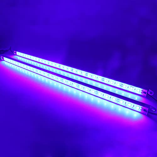 LEDENET 440nm Blue Waterproof LED Grow Light Strips, 12V DC Aquarium LED Strip Aluminum Lighting, 2 pc 20" Blue Boat Rigid LED Lights Strips, Marine LED Lights Bar - size: 2 x 20'' 440nm